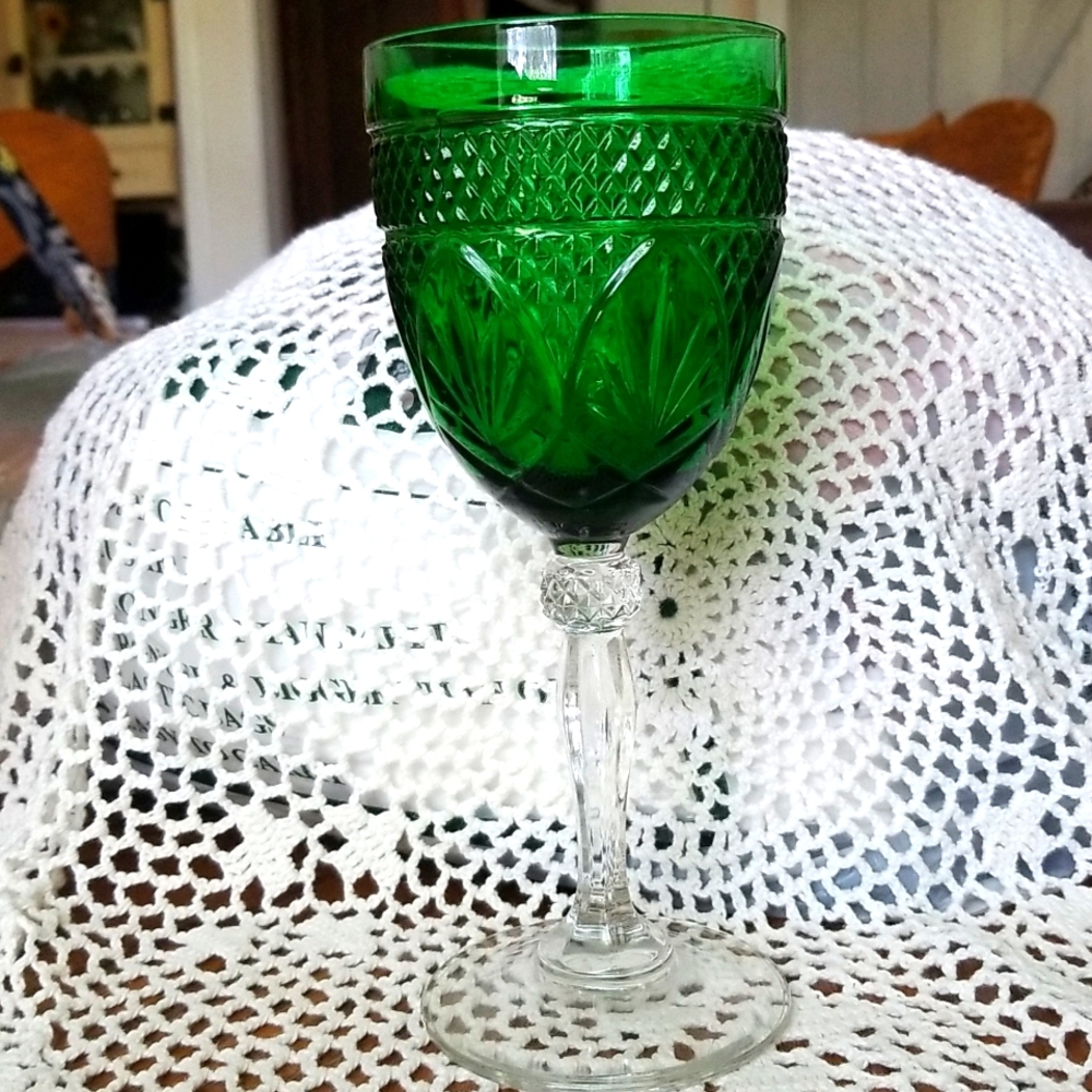 Vintage Luminarc Crystal D Arques Durand Wine Glass Water Goblet